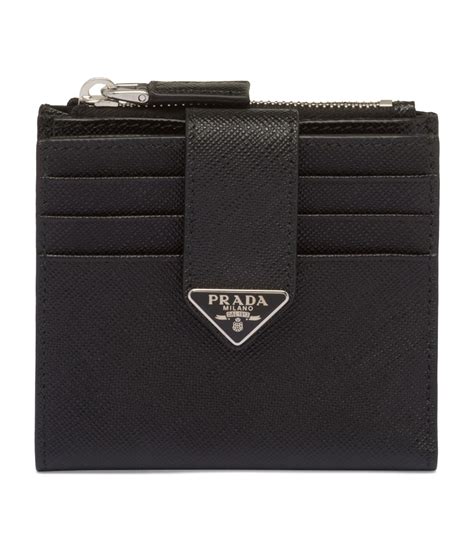 prada mens bifold wallet|prada card holder with zipper.